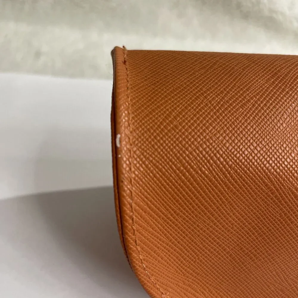Tory Burch Orange Gold Logo Sunglasses Case Hard Sided